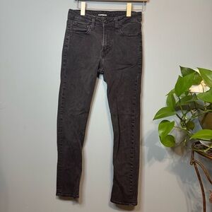 Express Black Slim Stretch Mid Rise Jeans. Women’s Size 28x30 (actual 27X27.5)